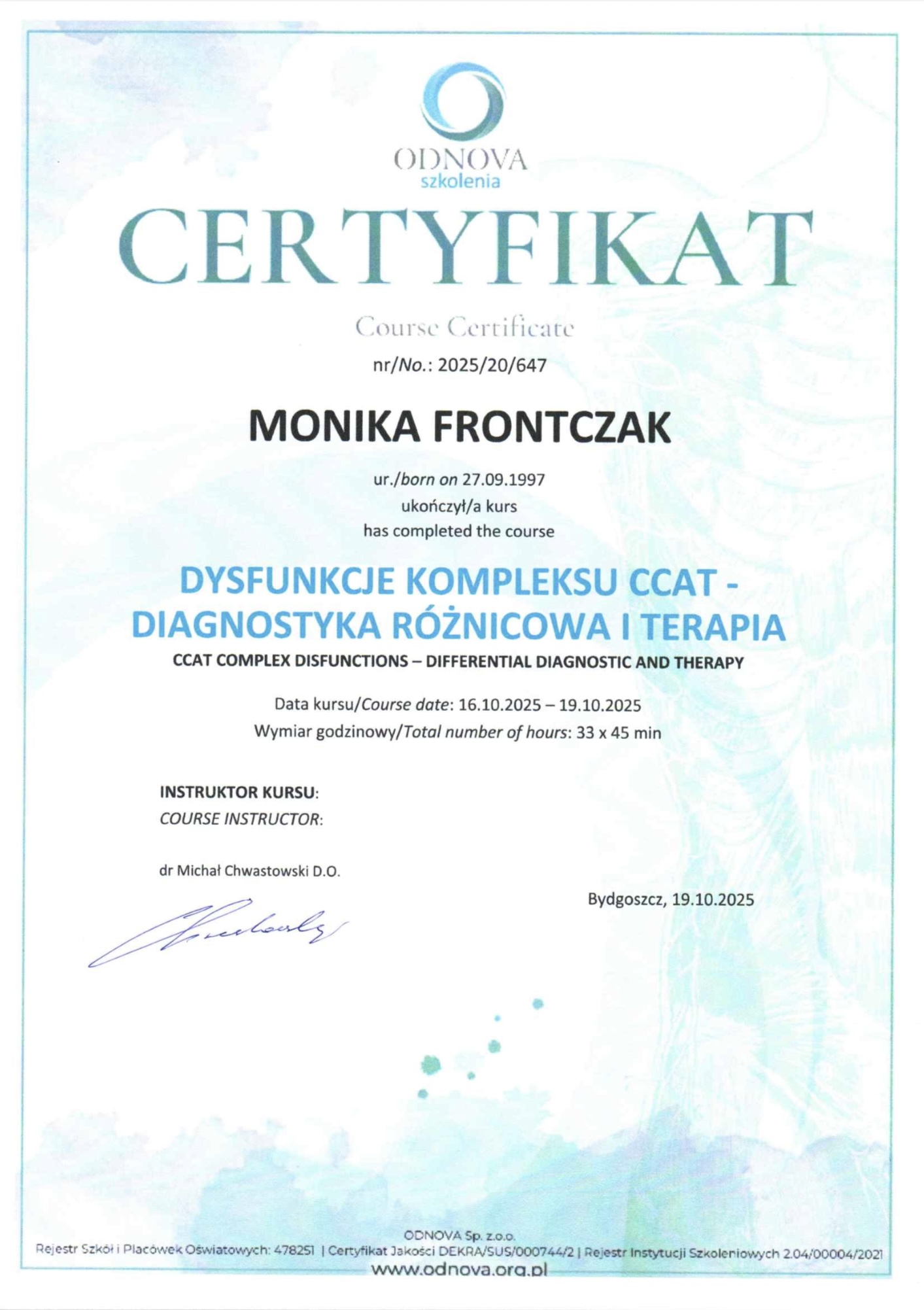 Certyfikat Ccat